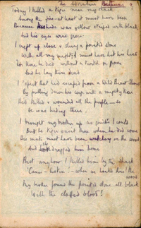Photograph of a poem written by Robert Graves